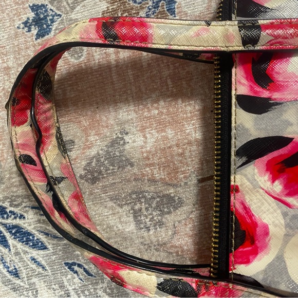Kate Spade Cedar Street Maise Rose Print Satchel Saffiano Leather Floral (flaws) - Picture 6 of 16